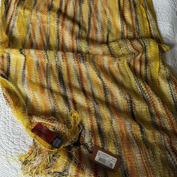 Missoni Accessories - Missoni Vibrant Yellow and Brown Knit Foulard